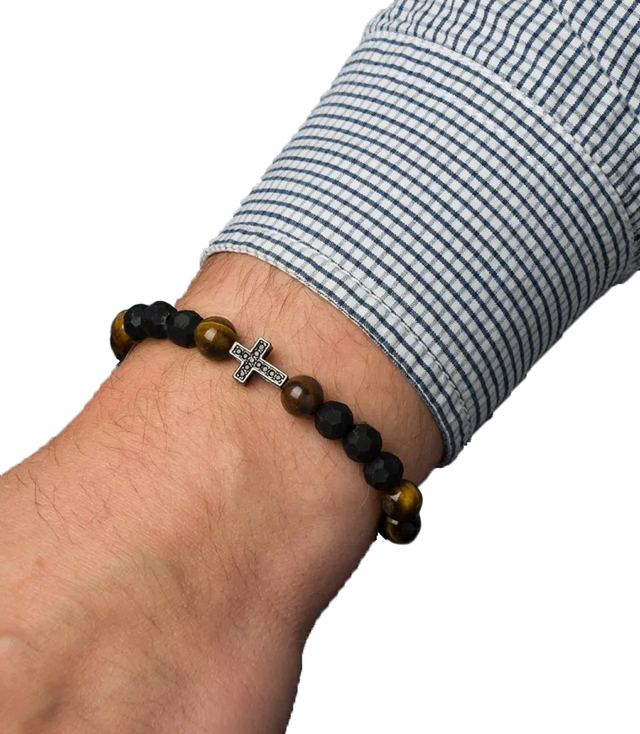 Men's bracelet with natural stones
