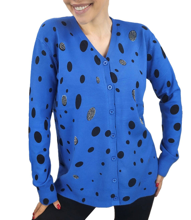 Short polka dot and zircon sweater LIZA