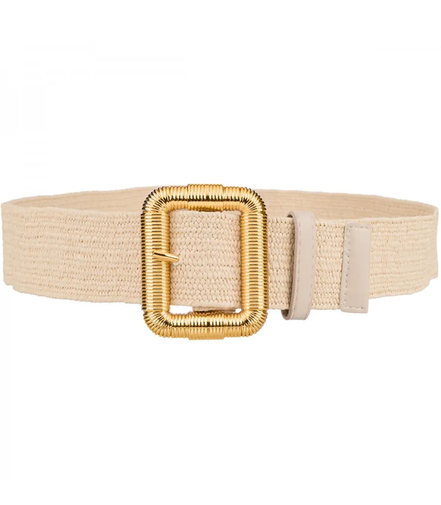 Braided women's belt with large buckle