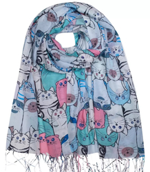 Delicate scarf shawl cats cats warm