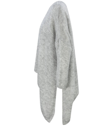 Warm asymmetric V-neck sweater with wool