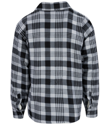 Warm fleece checked men's shirt insulated with faux fur