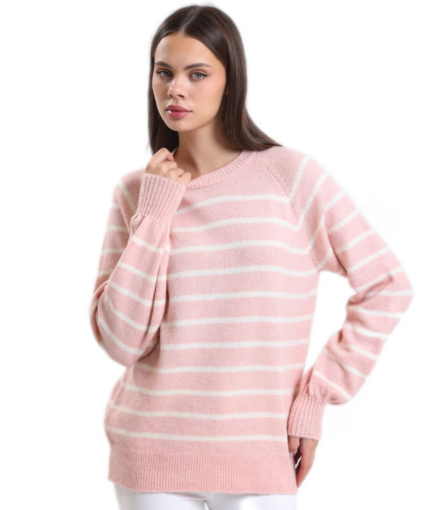 Warm women's fashionable striped sweater ANNA