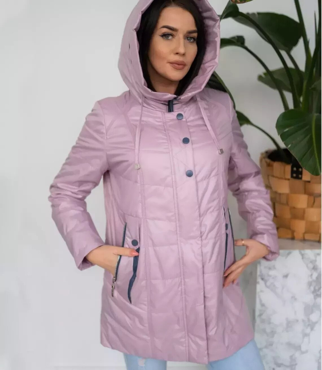 Women's transitional jacket with a quilted hood IZA