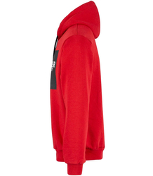 Men's warm, thick sweatshirt with a hood and a print