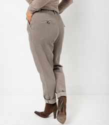 Corduroy chinos pants with belt WERA fango