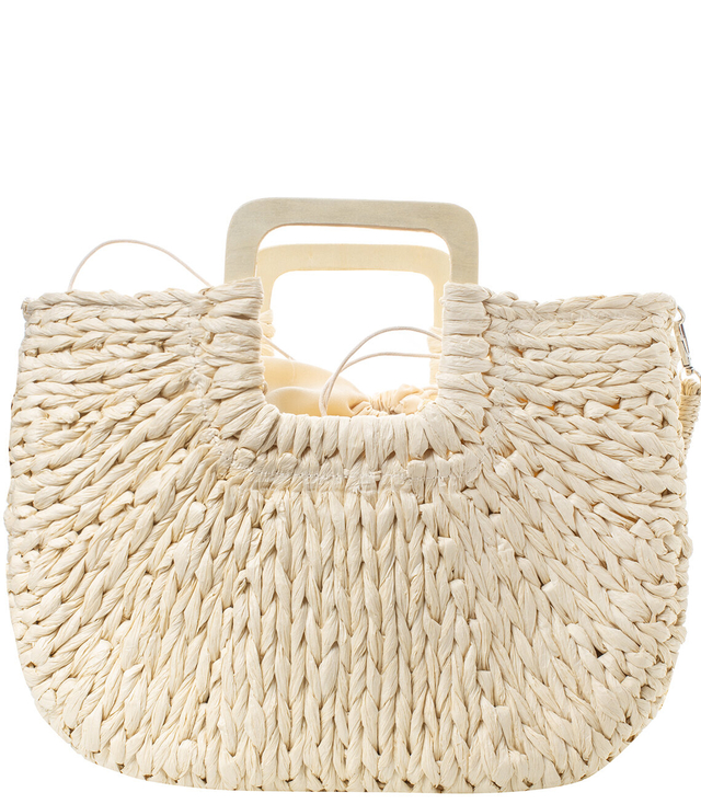 Basket summer bag bag rigid braided square handles