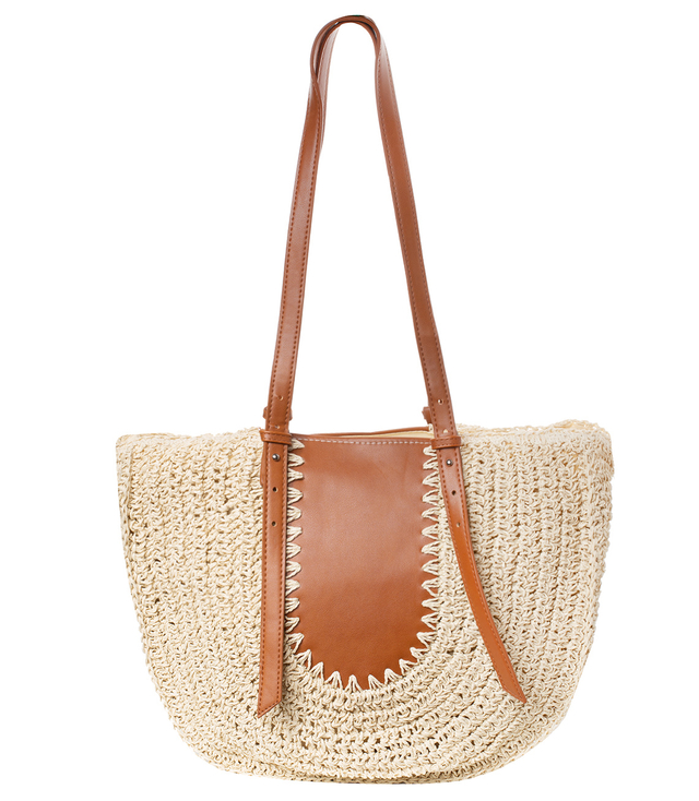 Summer bag shoulder shopper bag braided rounded