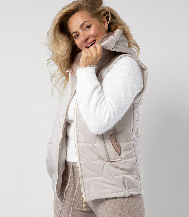 Women's quilted sleeveless hooded jacket MARINA
