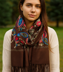Women's scarf with floral ornament stylish
