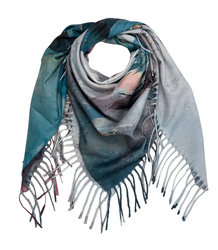 Square shawl scarf for women with tassels AGRAFKA