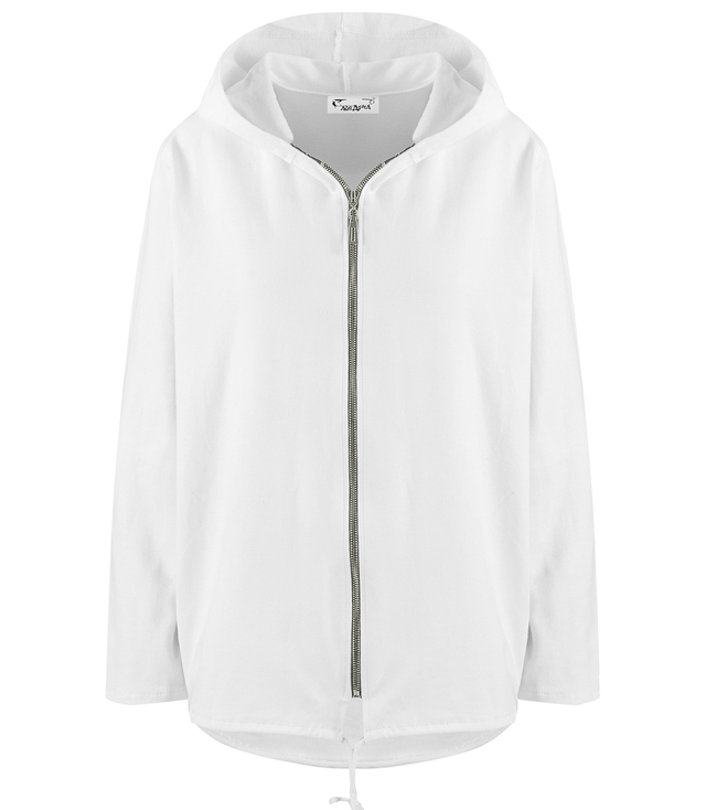 One-color basic women's thin sweatshirt with hood ZEFIRA