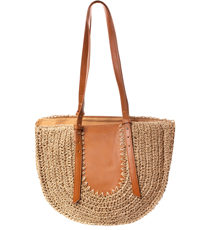 Summer bag shoulder shopper bag braided rounded