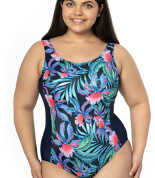 Classic one-piece swimsuit with patterns