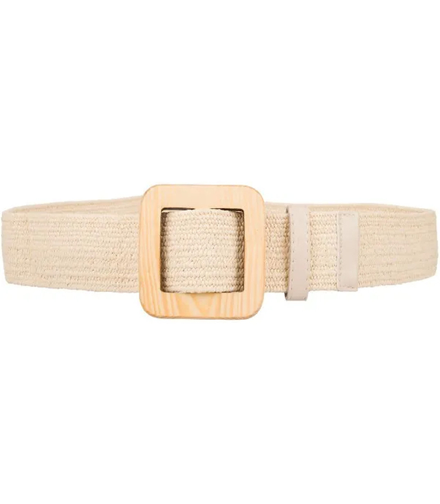 Braided women's belt with large buckle