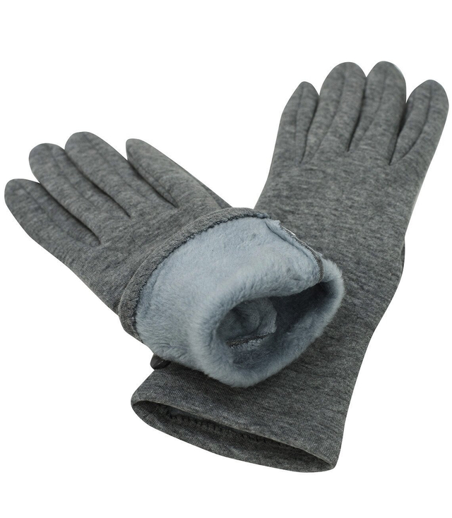 Women's gloves insulated with fur buttons Touch Five-fingered