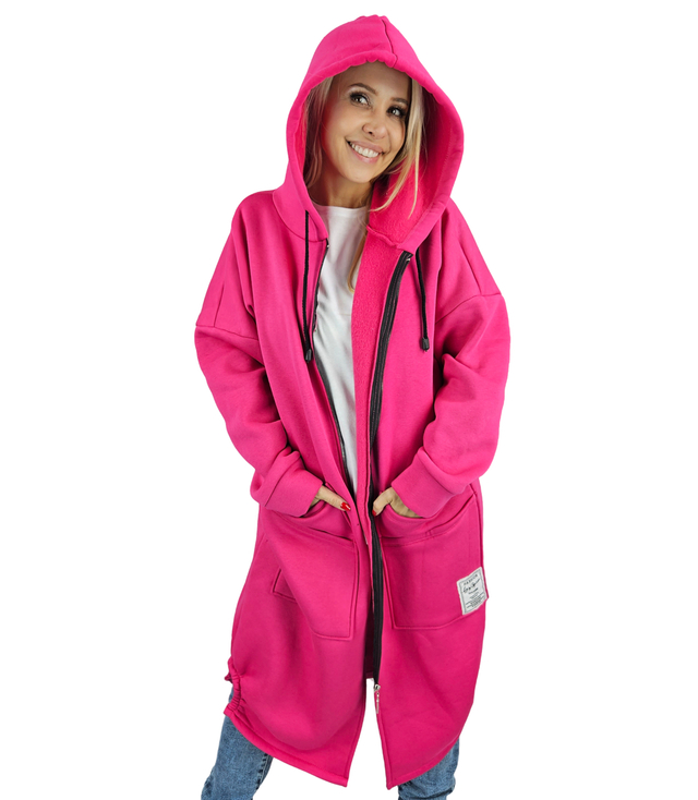 Long women's hoodie. Warm, nice material. Zipper BETH