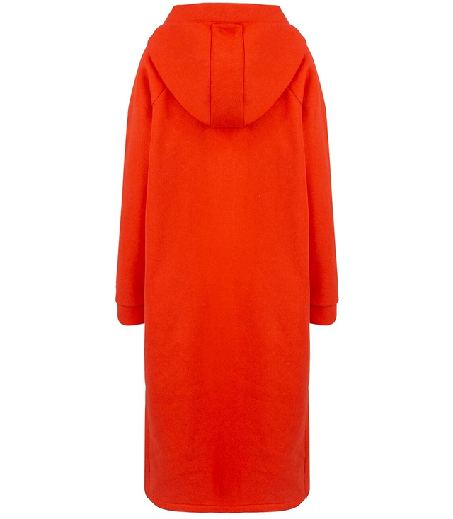 Warm women's sweatshirt oversize dress with hood NANCY