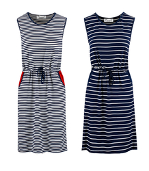 SUNNY nautical striped midi dress with a tie at the waist