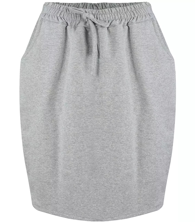 Sweatpants skirt elastic waist pockets