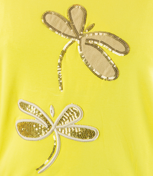 T-shirt blouse with decorative dragonfly applique LIBELLA