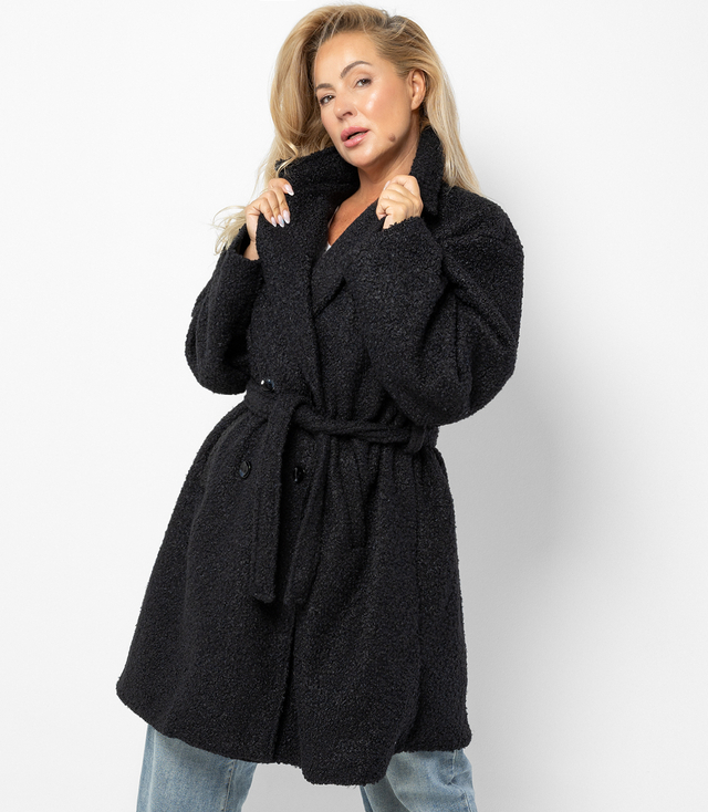 Women's TEDDY boucle fabric bear coat
