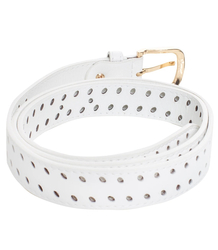 Women's eco leather belt with decorative holes 3 cm