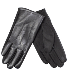 Elegant men's insulated gloves five-finger touch eco leather