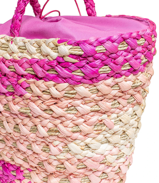 Mega large summer bag braided basket with lining