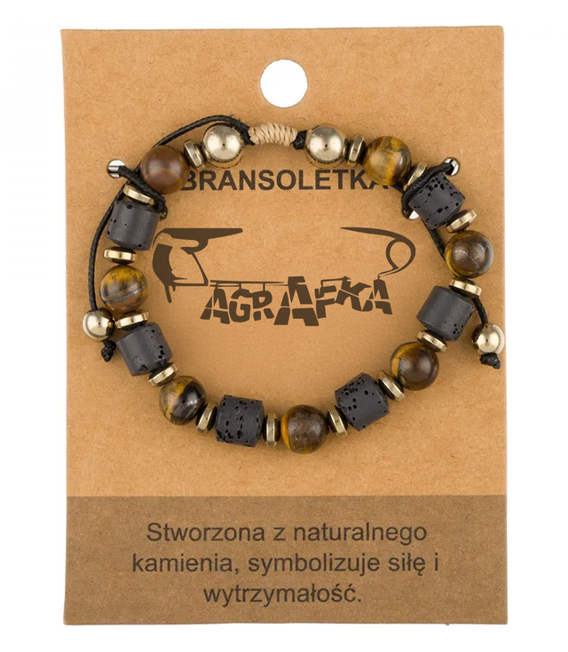 Bransoletka męska z naturalnych kamieni