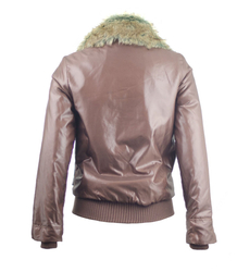 WARM SHORT WOMEN'S JACKET WITH PILOT FUR