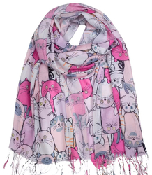 Delicate scarf shawl cats cats warm