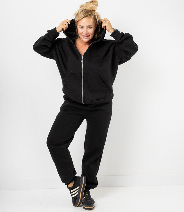 Warm thick sweatshirt set unbuttoned sweatshirt LAURA