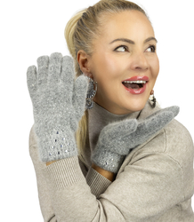 Women's elegant gloves with zircons