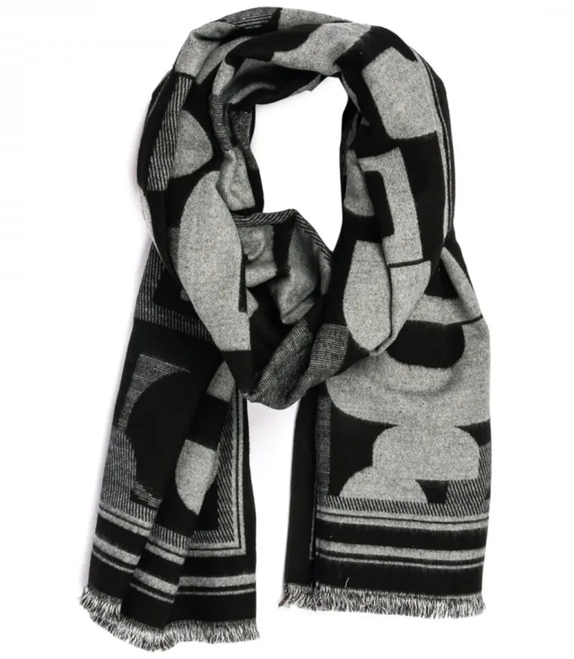 Warm scarf geometric pattern two-color scarf