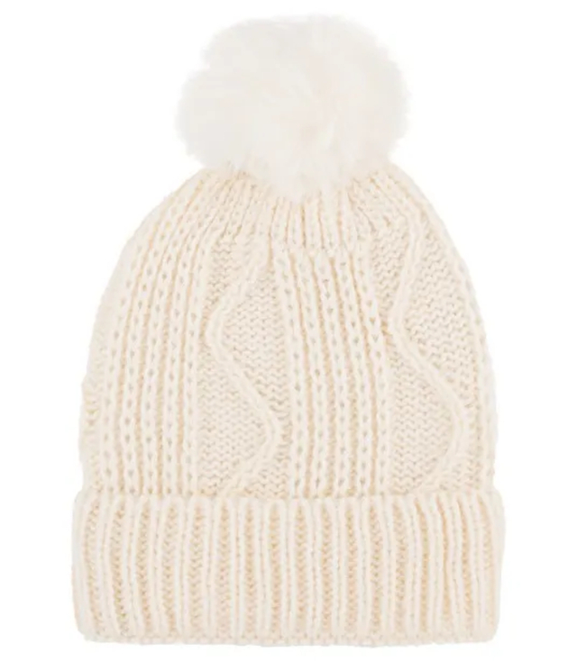 Warm women's beanie with pom-pom plaid autumn winter hat