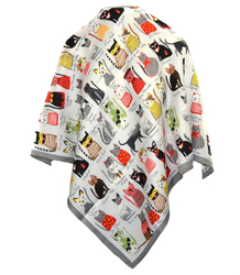 Scarf delicate scarf with cats Beautiful gift