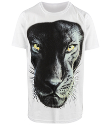 Men's large panther print t-shirt cotton