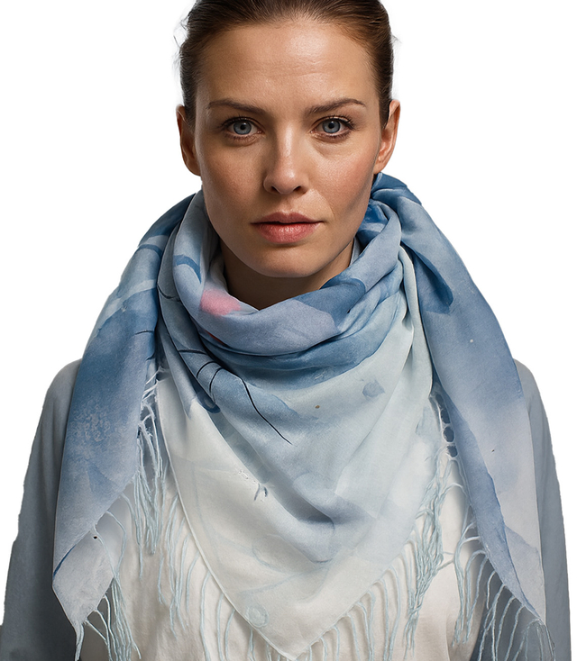 Women's floral pattern scarf 180x70