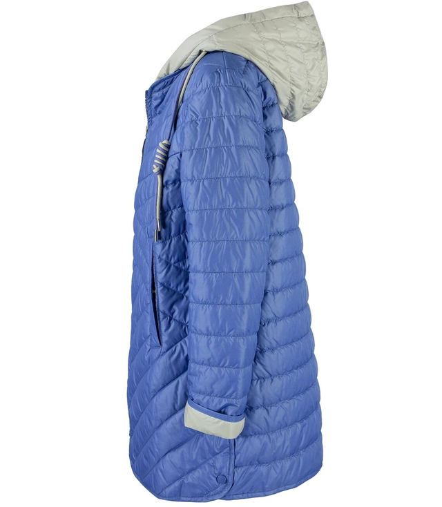 Warm women's transitional jacket, detachable hood, Quilted LAURA