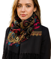 Women's scarf with floral ornament stylish