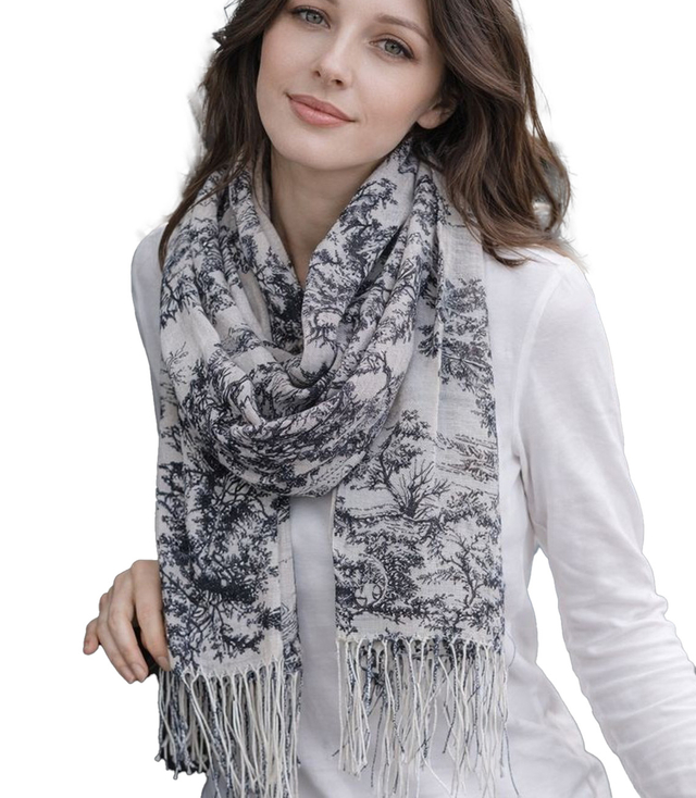 Women's scarf with floral pattern luxury 180x70