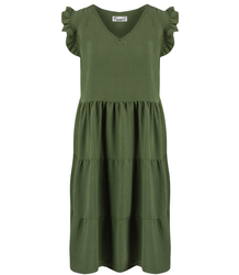 Lovely, loose, oversize midi summer dress with ruffles, IZABELL