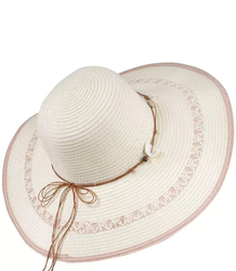 Fashionable large braided hat with shells and openwork