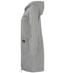 Cienka długa bluza ze skośnym suwakiem i kapturem LILIANA