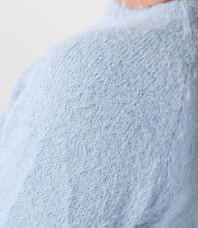 Fluffy short sweater with round neck MILA