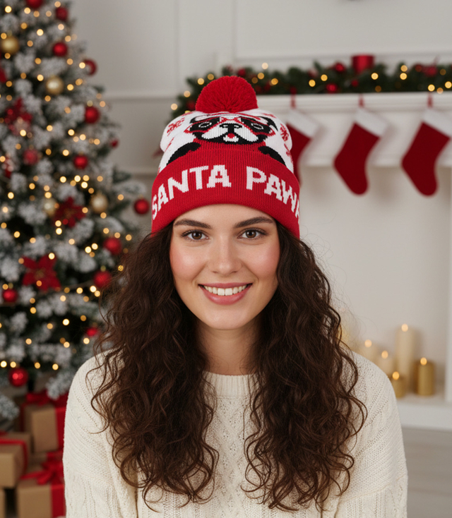Winter Christmas hat with pom-pom - perfect for preze