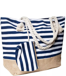 Mega large striped urban shopper beach bag