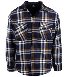 Warm men's checkered shirt with warming button-down classic