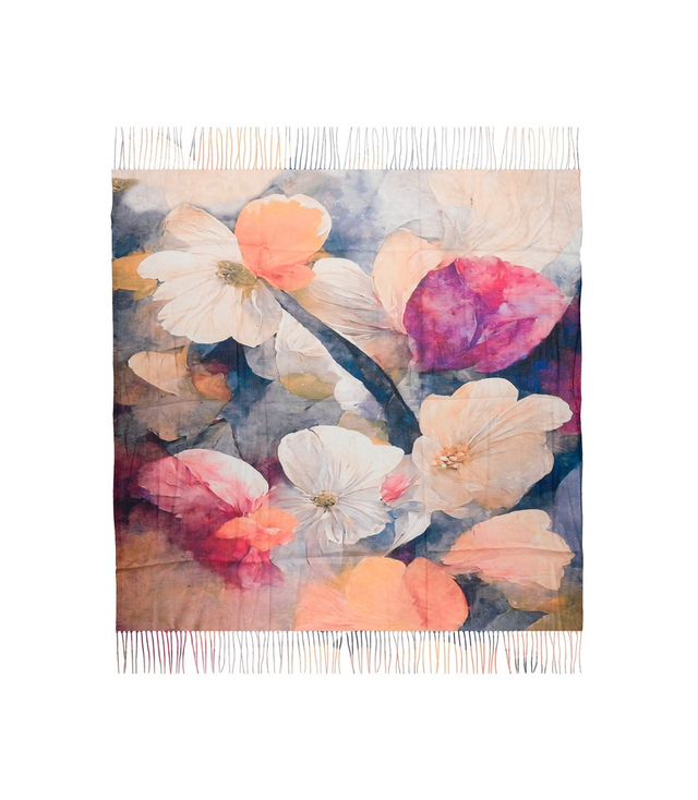 Kwiatowa chusta damska lekka – elegancka apaszka 100x100